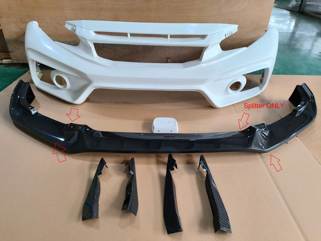 FK8 Civic TypeR Varis Arising-2 Style Front Splitter/ Lip